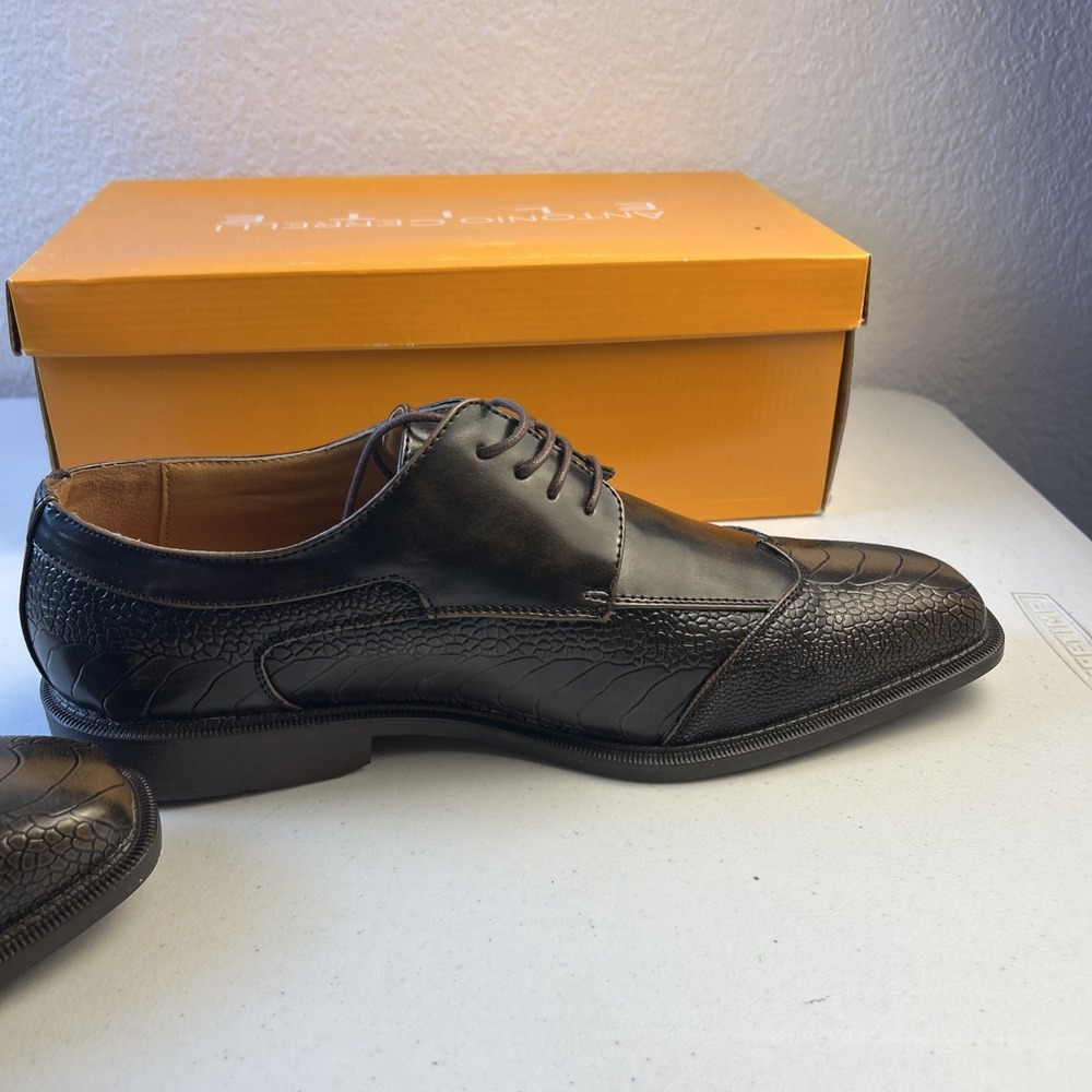 Antonio Cerrelli  ELITE Brown Leather NICE Lace-up‎ Dress Shoes mens size 12 - Picture 8 of 11